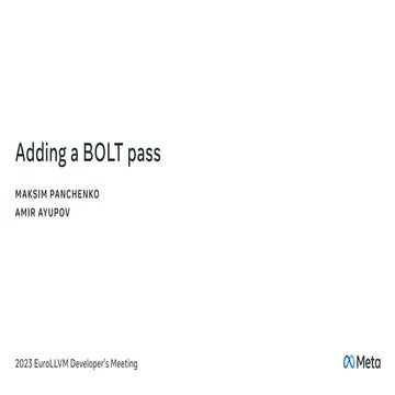 Adding a BOLT pass