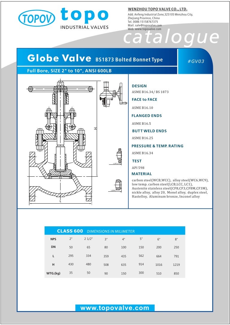 Bolted globe valve 600 lb topo valve catalogue