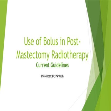Comprehensive Guidelines and Evidence on Bolus Use in Post-Mastectomy ...