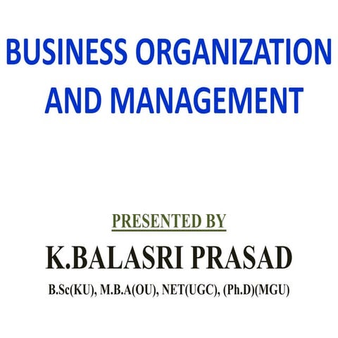 BUSINESS ORGANIZATION AND MANAGEMENT - B.Com I SEM- UNIT-3