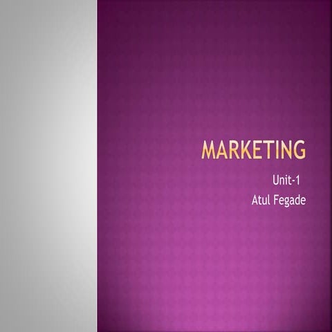 Basics of Marketing Unit_1
