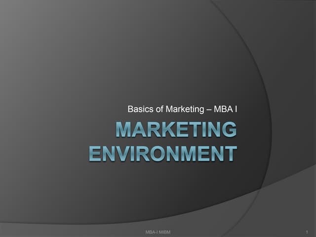 Marketing Environment