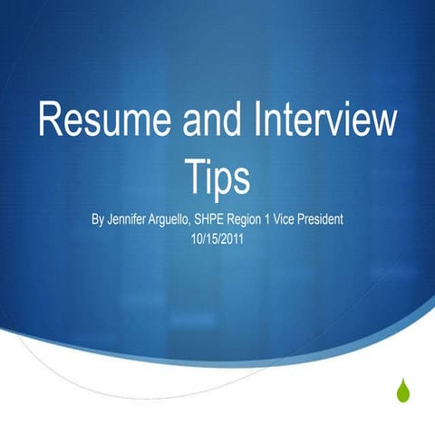 Bomba Blast Resume and Interview Tips | PPTX