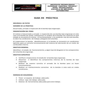 Bomba  de engranaje desmontaje y mo...