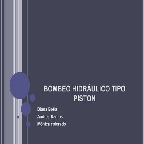 Bombeo hidráulico tipo piston a,dy m