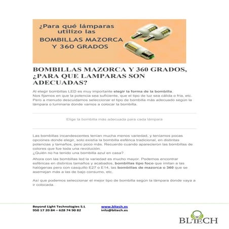 Bombillas led mazorca 360 grados