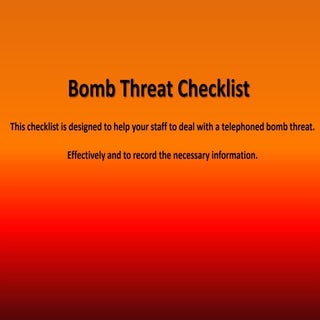 Bomb threat checklist
