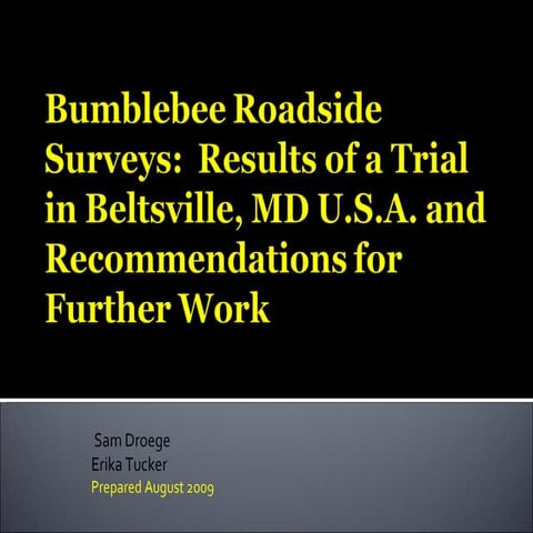 Bumblebee Roadside Surveys:  A Pilot Survey and Recommendations