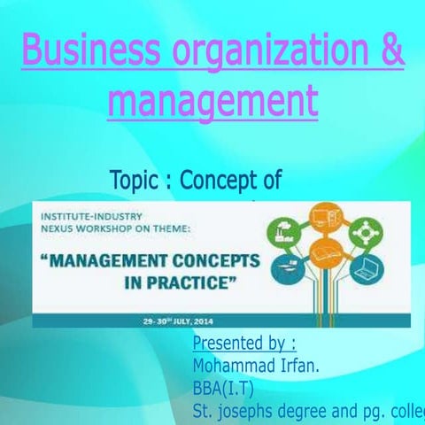 Bom concept of mgmt by irfan