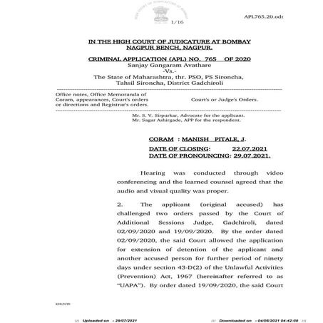 Bom hc nagpur july 29 order