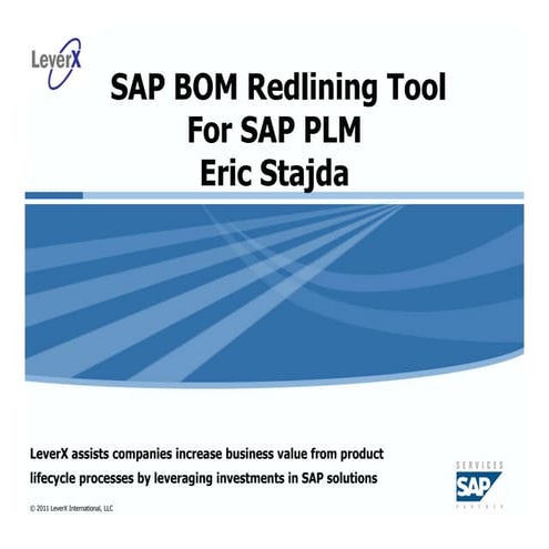 SAP PLM BOM (Bill of Material) Redlining