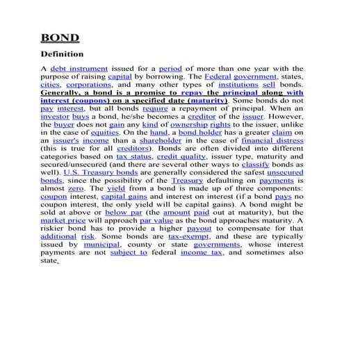 Stocks and Bonds | PPTX