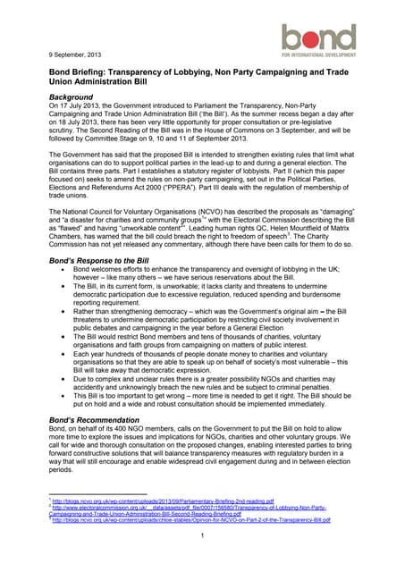 Bond briefing-lobbying-bill-final 08 sept 2013