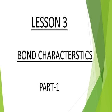 Bond characterstics