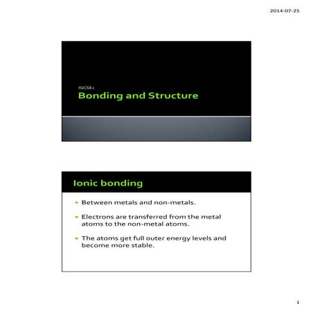 Bonding and structure powerpoint