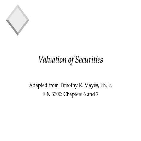 Bond Stock Valuation Fm