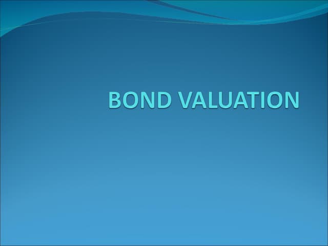 Bond valuation