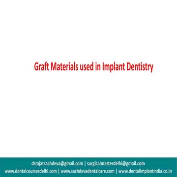 Bone graft materials | Bone grafting in Implantation | Periodontal surgeries ...