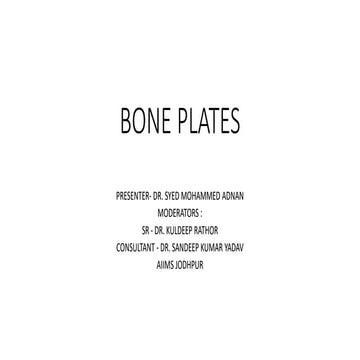 BONE PLATES ORTHOPEDIC SEMINAR AIIMS JODHPUR