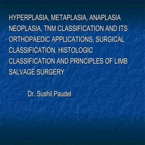 Bone tumours and principles of limb salvage surgery