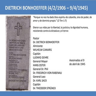 Dietrich Bonhoeffer - resumen de su...