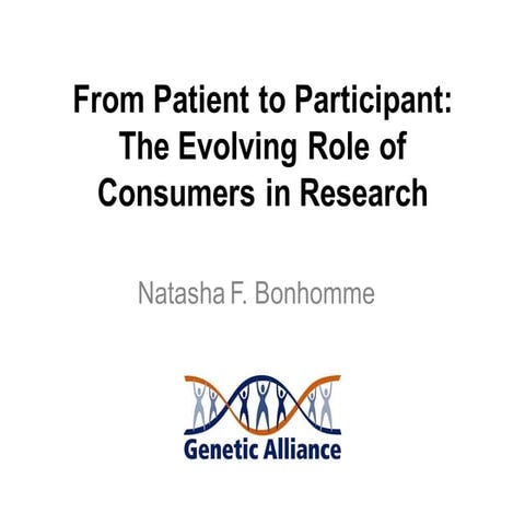 Natasha Bonhomme, "From Patient to Participant: The Evolving Role of Consumer...