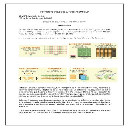 evolucion del sistema operativo linux