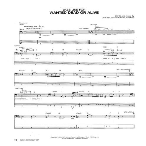 Bon jovi wanted dead or alive | PDF