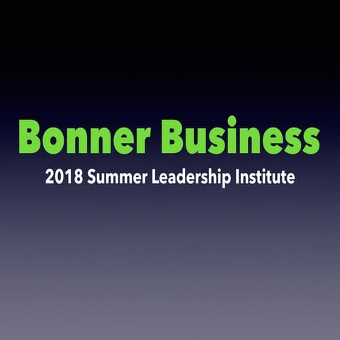 Bonner Business - SLI 2018