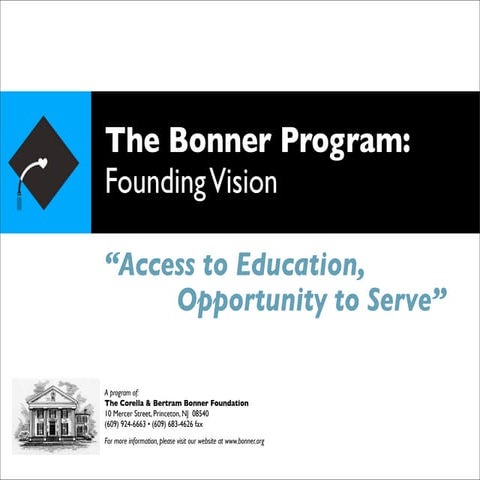 Bonner Scholar Program's Founding Vision | ZIP | Education