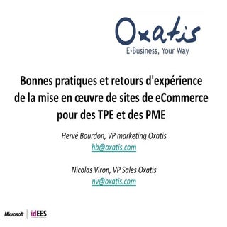 Bonnes Pratiques Et Retours DexpéRi...