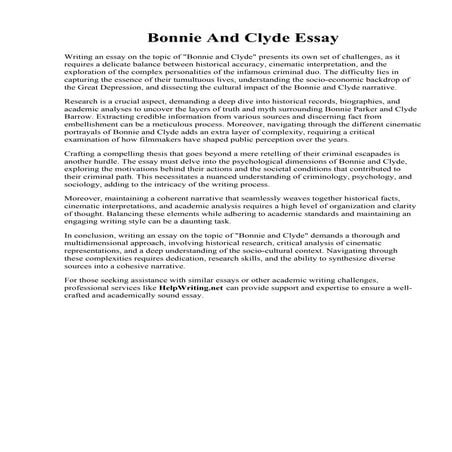 Bonnie And Clyde Essay