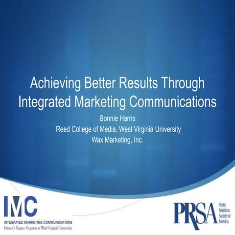 An Overview of Integrated Marketing Communications (IMC) 