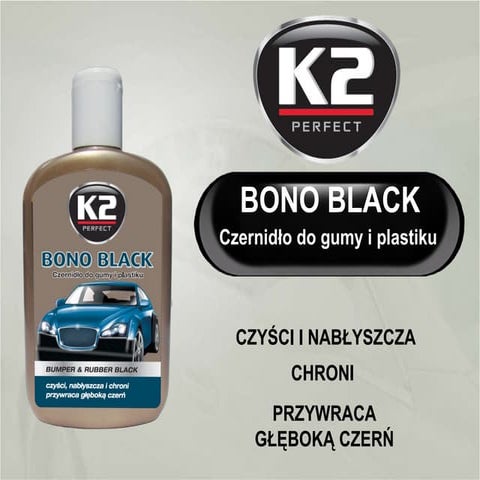 K2 Bono Black- Czernidło do gumy i plastiku | PPT