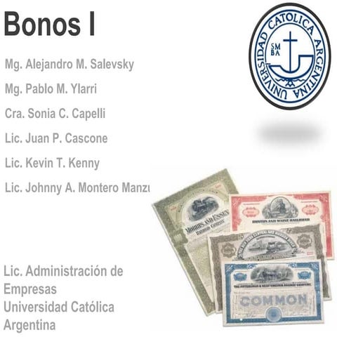 Bonos I y II - UCA   Abril 2015