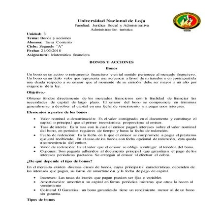 Bonos y acciones