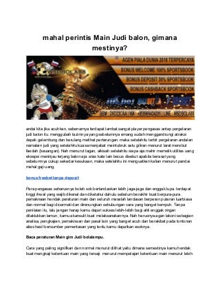Bonus freebet tanpa deposit