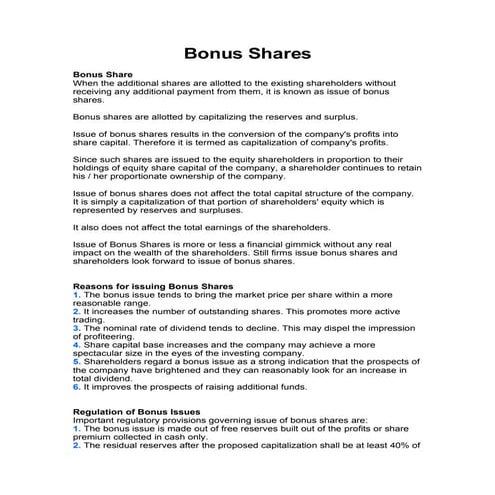 Bonus Shares