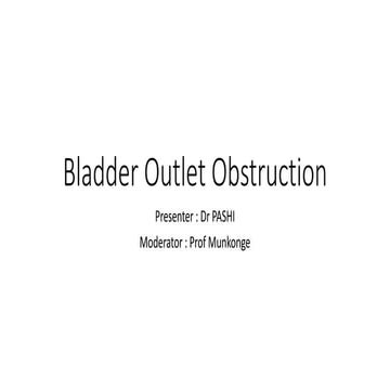 Bladder outlet obstruction in children