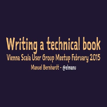Writing a technical book