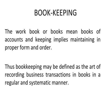 Book keeping