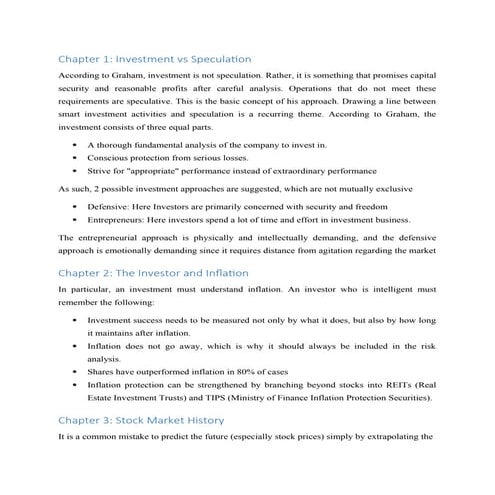 A Book Review of Graham on Investment Approach | DOCX