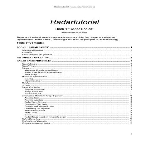 Book 1 “Radar Basics”