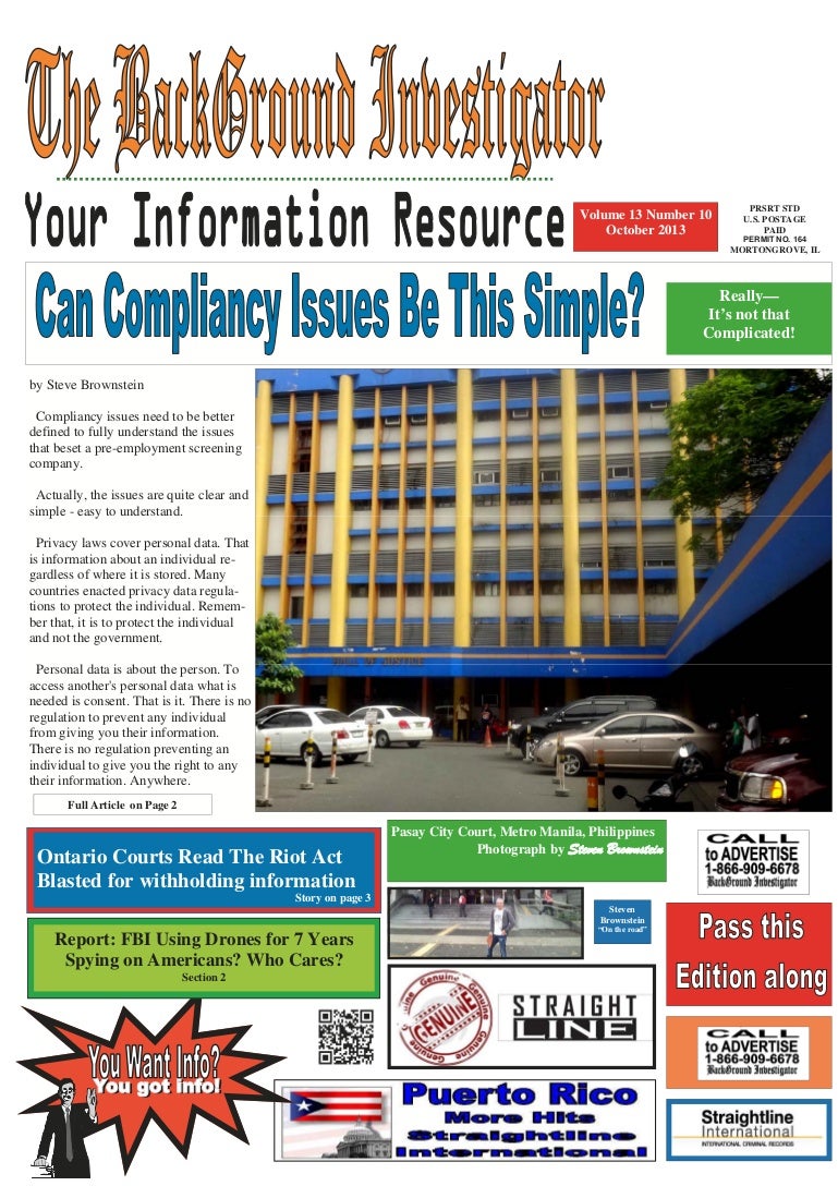 The Background Investigator October 2013 Edition