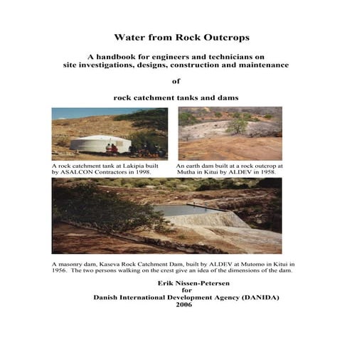 Kenya;  Water from Rock Outcrops:  A handbook for Engineers and Technicians