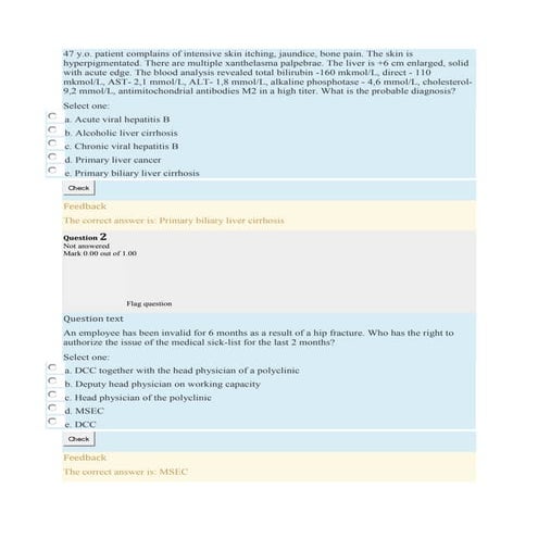 Internal Medicine Sample Questions | DOC