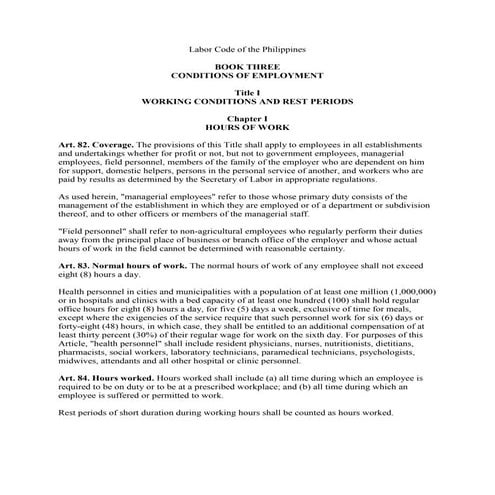 Book 3 conditions of employment