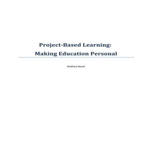 Book 50 blazek project based learning