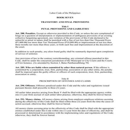 Book 7 transitory and final provisions