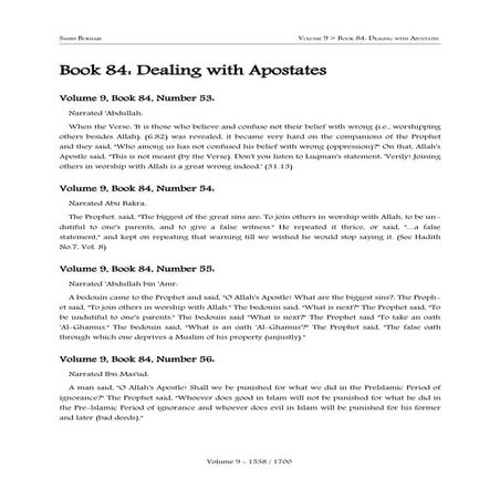 Book 84 dealing with apostates | PDF